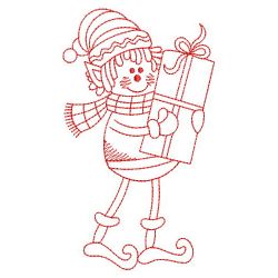 Redwork Christmas Elf 2 03(Sm)