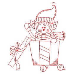 Redwork Christmas Elf 2 05(Md) machine embroidery designs