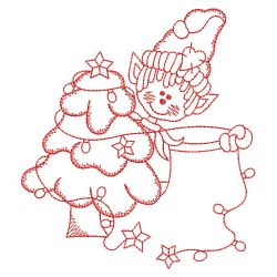 Redwork Christmas Elf 2 07(Lg) machine embroidery designs