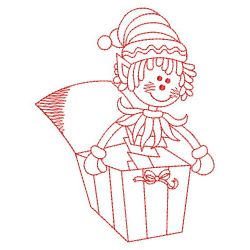 Redwork Christmas Elf 2 08(Sm) machine embroidery designs