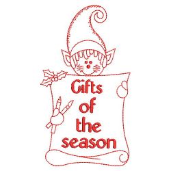 Redwork Christmas Elf 2 11(Lg) machine embroidery designs