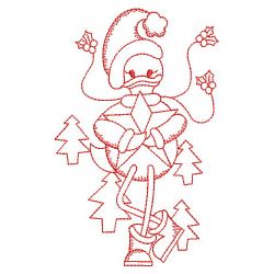 Redwork Christmas Duckie 01(Md) machine embroidery designs