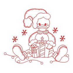 Redwork Christmas Duckie 02(Md) machine embroidery designs