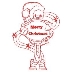 Redwork Christmas Duckie 03(Md) machine embroidery designs