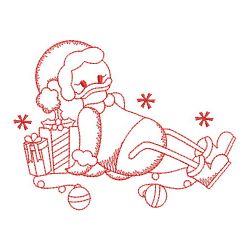 Redwork Christmas Duckie 05(Md) machine embroidery designs