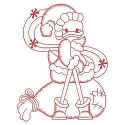 Redwork Christmas Duckie 06(Md) machine embroidery designs
