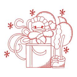 Redwork Christmas Duckie 08(Md) machine embroidery designs