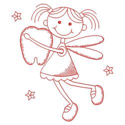 Redwork Tooth Fairy 03(Lg) machine embroidery designs