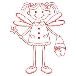 Redwork Tooth Fairy 06(Sm) machine embroidery designs