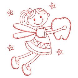 Redwork Tooth Fairy 07(Md) machine embroidery designs