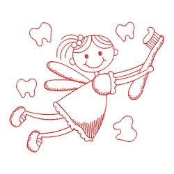 Redwork Tooth Fairy 09(Md) machine embroidery designs