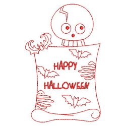 Redwork Halloween Skeleton 3(Lg) machine embroidery designs