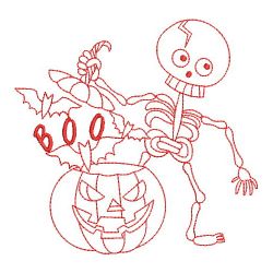 Redwork Halloween Skeleton 3 06(Sm)