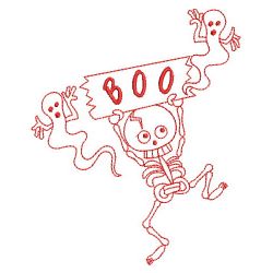 Redwork Halloween Skeleton 3 08(Lg)