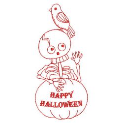 Redwork Halloween Skeleton 3 09(Lg)