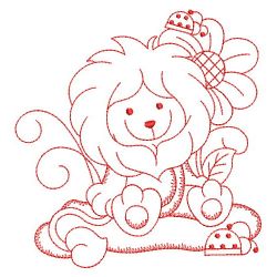 Redwork Gardening Lion(Lg) machine embroidery designs