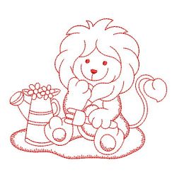 Redwork Gardening Lion 06(Sm)