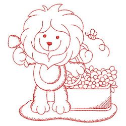 Redwork Gardening Lion 10(Md) machine embroidery designs