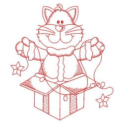 Redwork Christmas Cat 04(Sm)