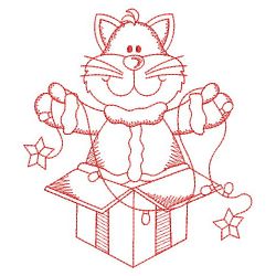 Redwork Christmas Cat 04(Sm)