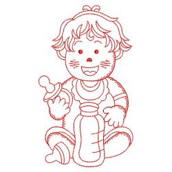 Redwork Adorable Baby 2 04(Sm) machine embroidery designs