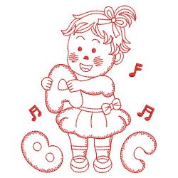 Redwork Adorable Baby 2 05(Md) machine embroidery designs