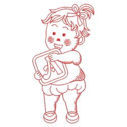Redwork Adorable Baby 2 08(Md) machine embroidery designs