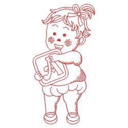 Redwork Adorable Baby 2 08(Sm) machine embroidery designs