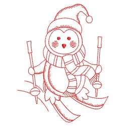 Redwork Christmas Penguin 2 02(Sm)