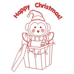Redwork Christmas Penguin 2 04(Md) machine embroidery designs