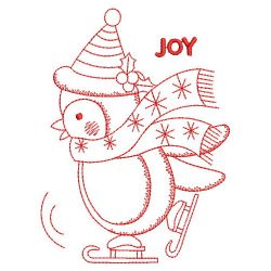 Redwork Christmas Penguin 2 07(Lg) machine embroidery designs