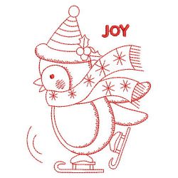 Redwork Christmas Penguin 2 07(Sm) machine embroidery designs