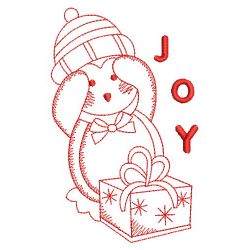 Redwork Christmas Penguin 2 08(Lg) machine embroidery designs