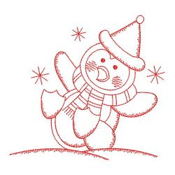 Redwork Christmas Penguin 2 10(Md) machine embroidery designs