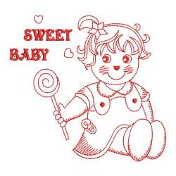 Redwork Adorable Baby 3 06(Sm) machine embroidery designs