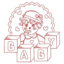 Redwork Adorable Baby 3 07(Sm) machine embroidery designs