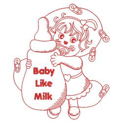 Redwork Adorable Baby 3 10(Md) machine embroidery designs