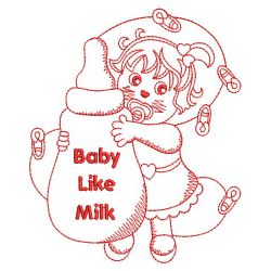 Redwork Adorable Baby 3 10(Sm)