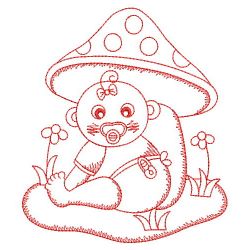 Redwork Adorable Baby 3 12(Sm) machine embroidery designs