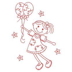 Redwork Crafty Girl(Sm) machine embroidery designs