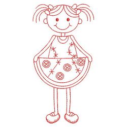 Redwork Crafty Girl 06(Md) machine embroidery designs