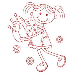 Redwork Crafty Girl 07(Lg) machine embroidery designs