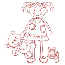 Redwork Crafty Girl 12(Sm) machine embroidery designs