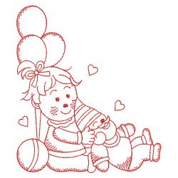 Redwork Adorable Baby 4 06(Lg) machine embroidery designs