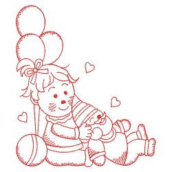 Redwork Adorable Baby 4 06(Sm) machine embroidery designs