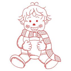 Redwork Adorable Baby 4 08(Lg) machine embroidery designs