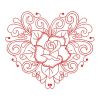 Redwork Rose Decor 07(Sm)