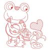 Redwork Valentine Frog 05(Sm)