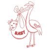 Redwork Adorable Baby 1(Sm)