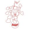 Redwork Baby Monkey(Sm)